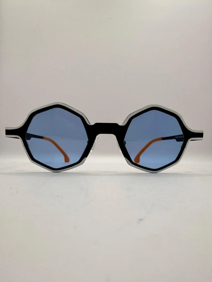 Gafas de sol Titanio Elba vista frontal lentes degradadas azules