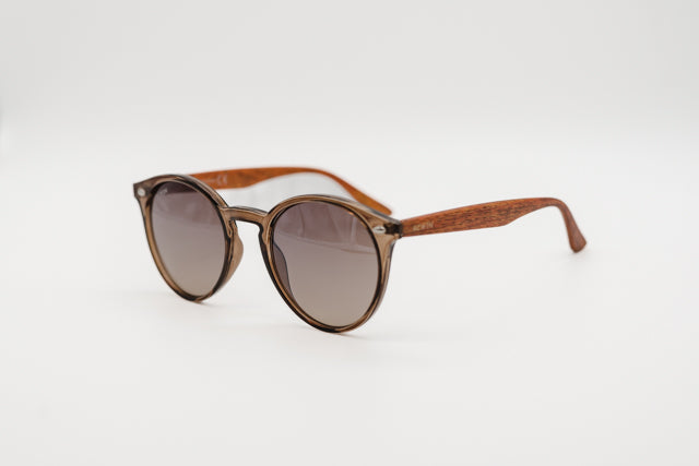 Vista frontal recta de las gafas de sol Los Angeles color champagne.